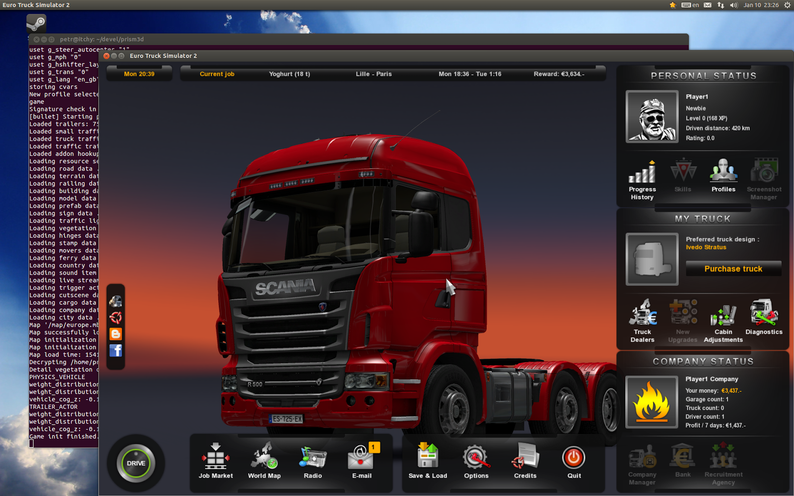 euro truck simulator 2 linux